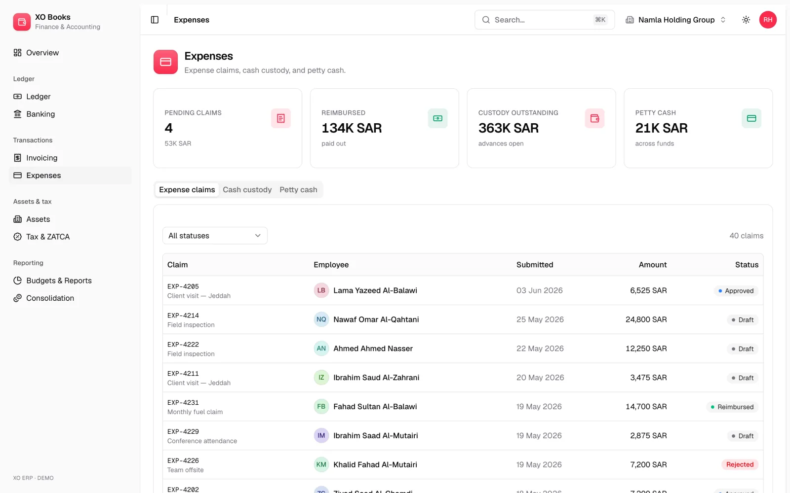 Hoot Finance — Expenses: product screenshot