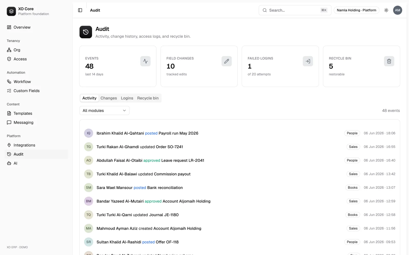 Hoot Platform — Compliance & controls: product screenshot